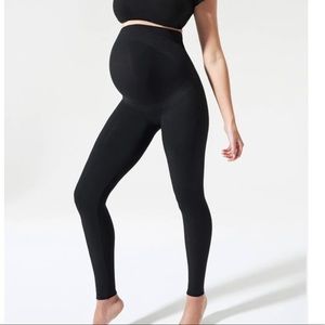 L BLANQI Everyday Maternity Belly Support Leggings Black Full Length High Rise